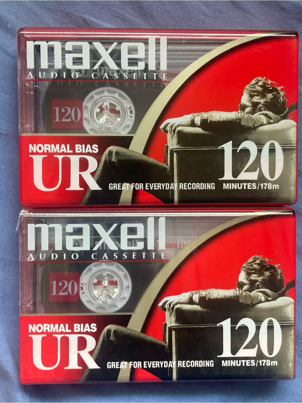 Maxell UR120 120 Minutes Audio Cassette Tape Lot Of 2